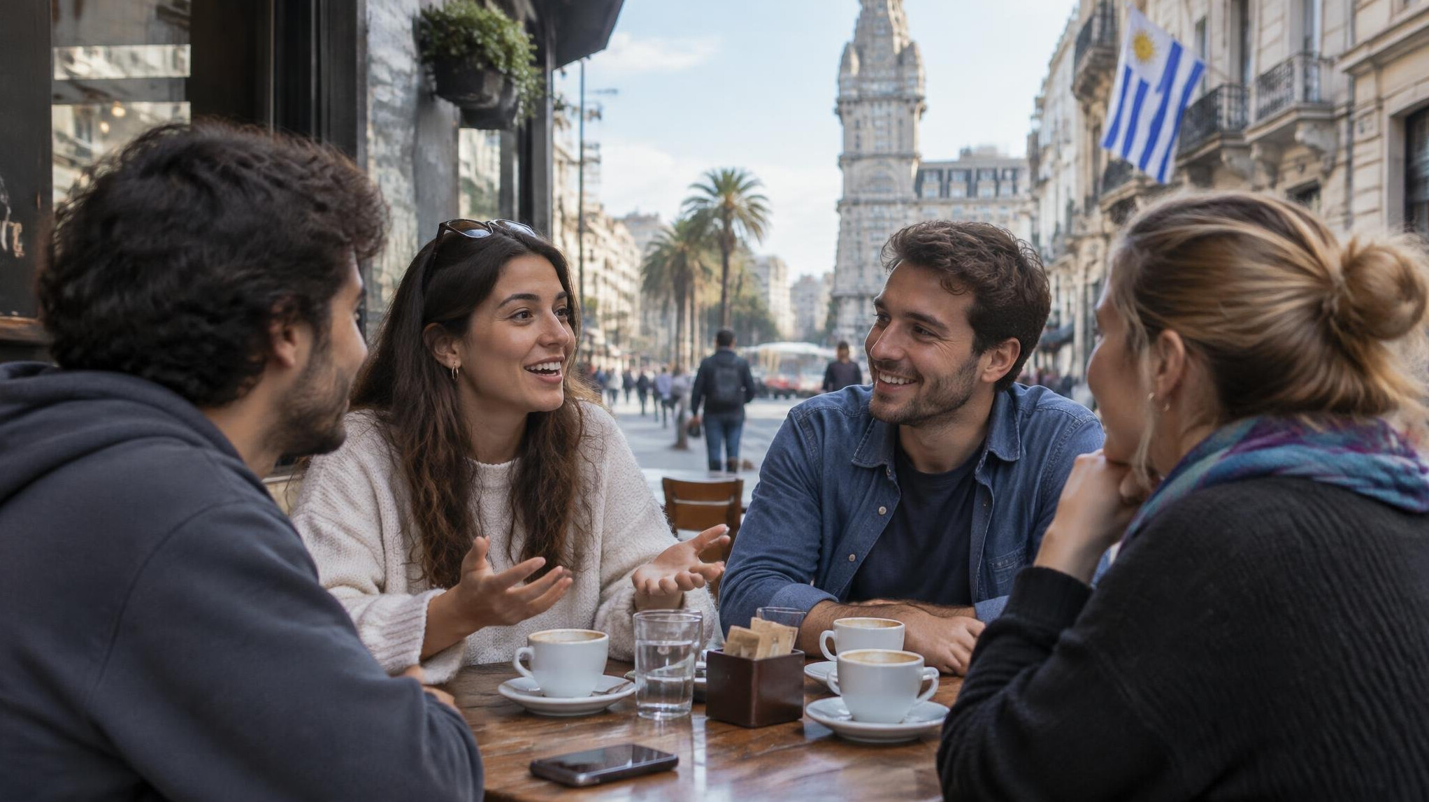 group of friends talking